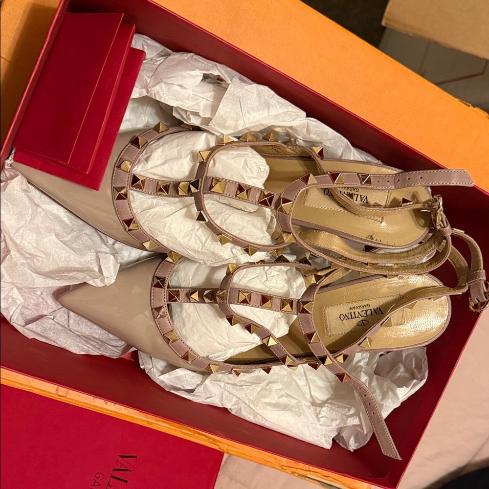 Valentino Women's Nude Rockstud Heels